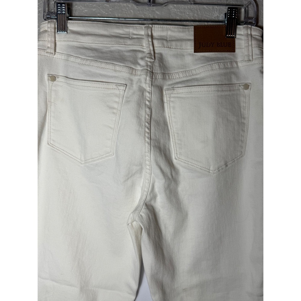 Judy Blue Los Angeles White Denim Jeans Relaxed Fit Braided Trim‎ Women - Picture 10 of 14